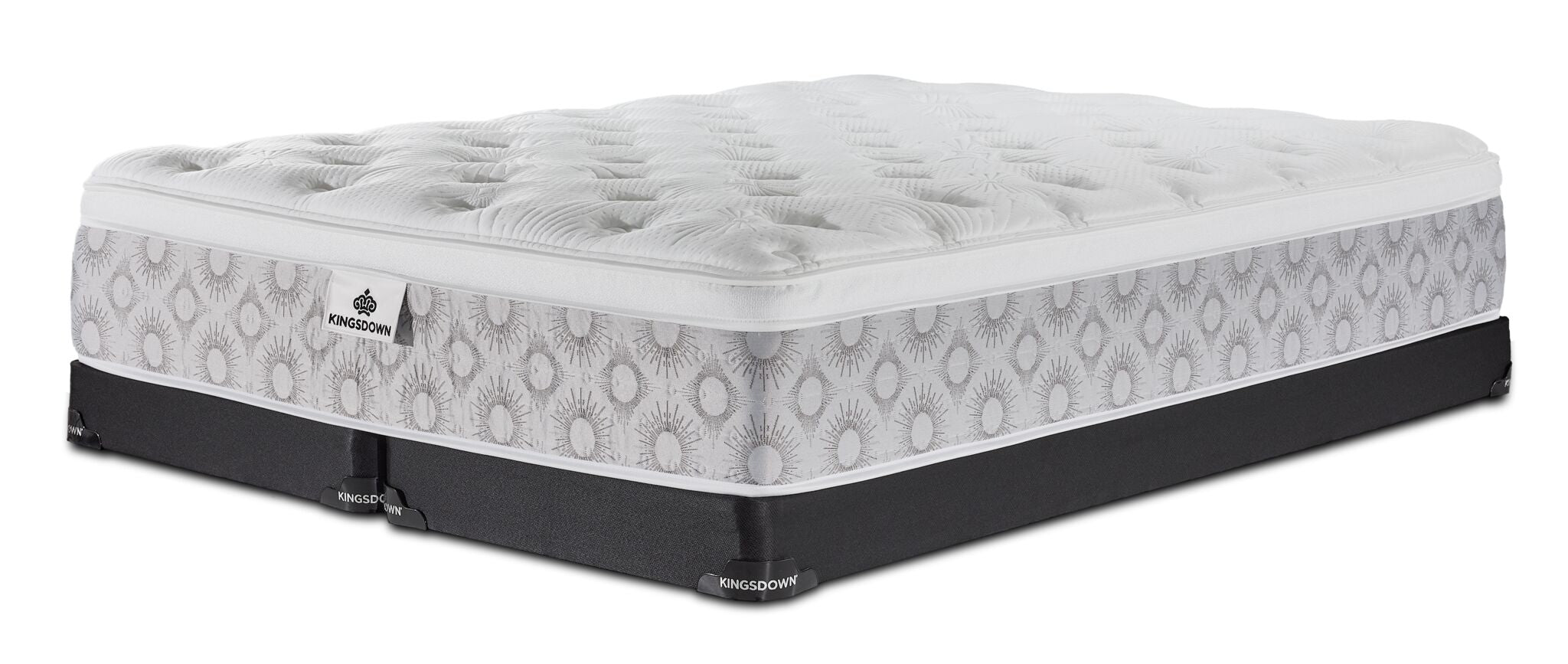 Kingsdown Paxton Medium Euro Top Queen Mattress and Split Low Profile Boxspring Set