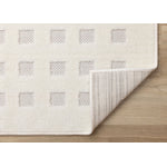 Pearl Grid 6'7" x 9'6" Grid Design Area Rug - White