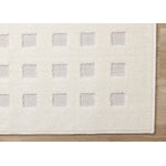 Pearl Grid 6'7" x 9'6" Grid Design Area Rug - White