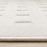 Pearl Grid 6'7" x 9'6" Grid Design Area Rug - White