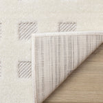 Pearl Grid 6'7" x 9'6" Grid Design Area Rug - White