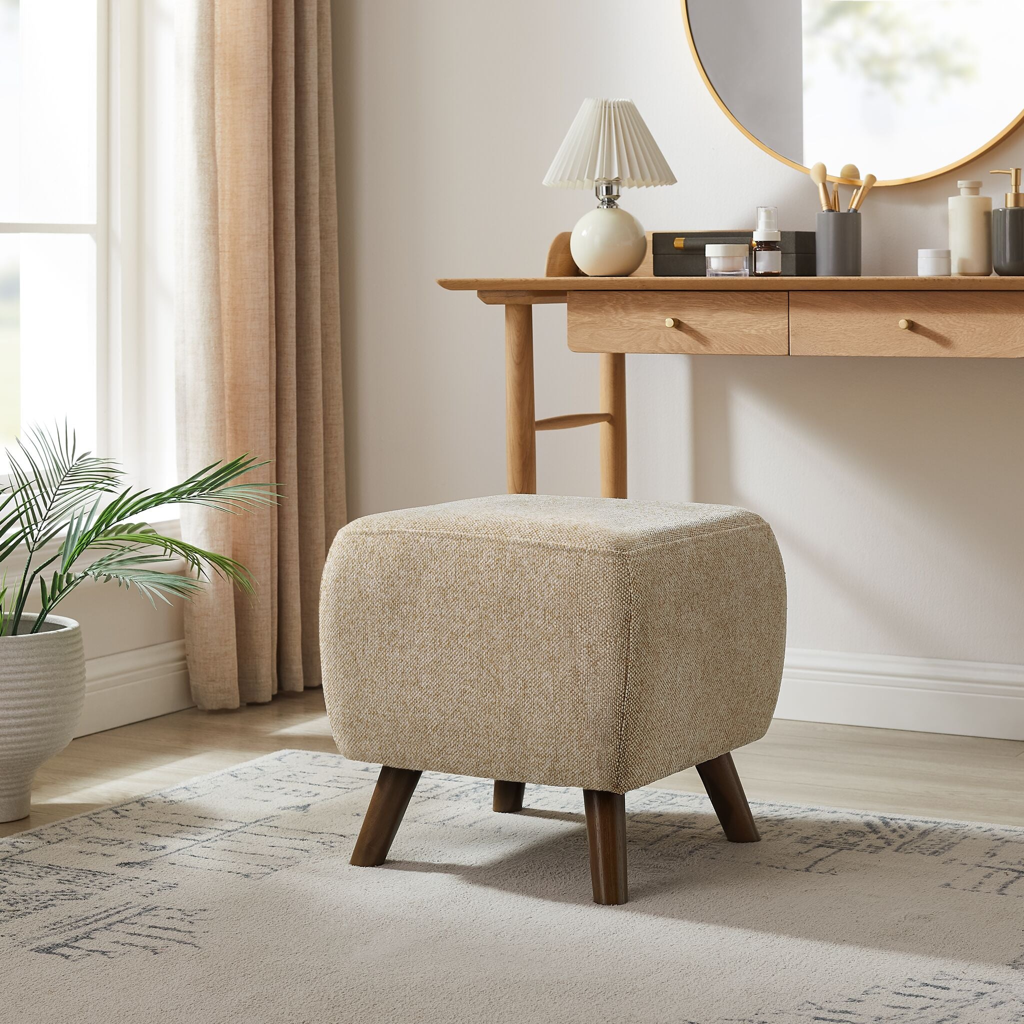 Pecan Ottoman - Oatmeal