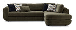 Fresh Perspective - Perspective 2-Piece Sectional with Right-Facing Chaise - Olive