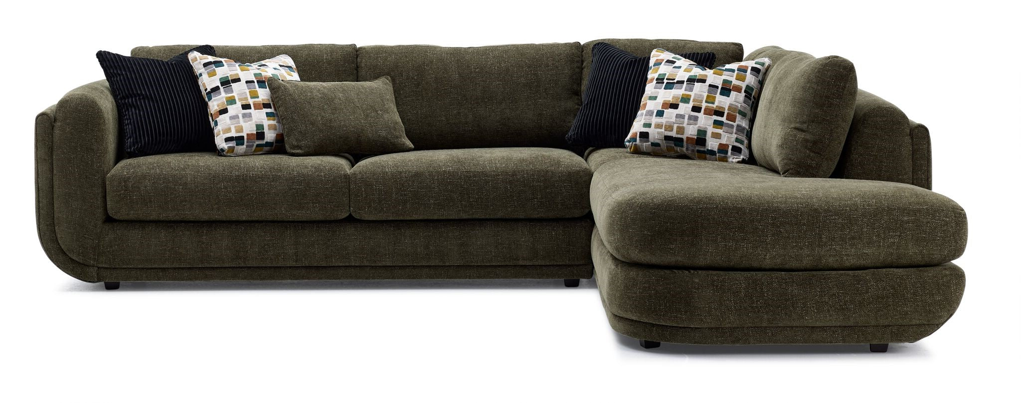 Fresh Perspective - Perspective 2-Piece Sectional with Right-Facing Chaise - Olive