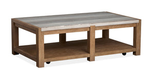 Plum Creek 52" Marble Top Coffee Table - Sierra Brown
