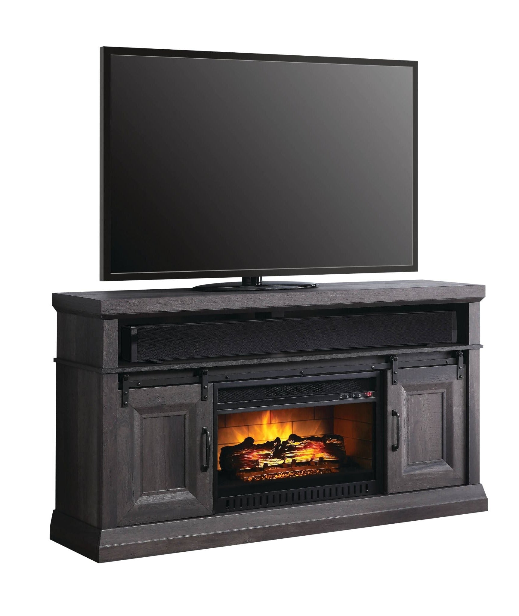 Preston 59.75" Fireplace TV Stand - Charcoal