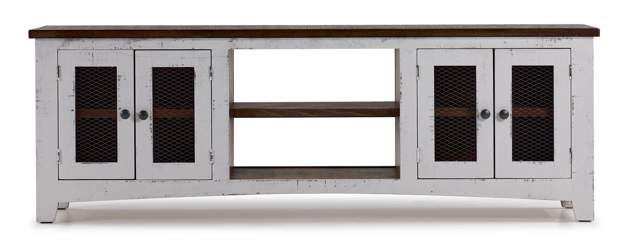 Pueblo 78.75" White Entertainment Unit - Weathered White