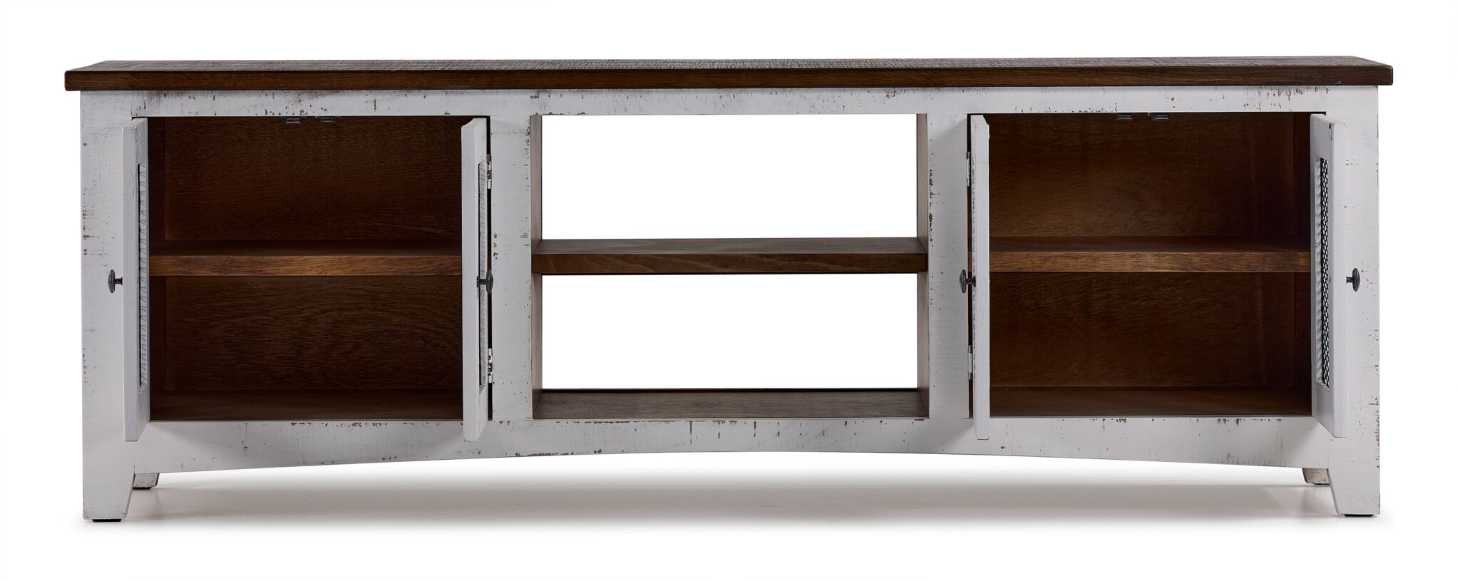 Pueblo 78.75" White Entertainment Unit - Weathered White