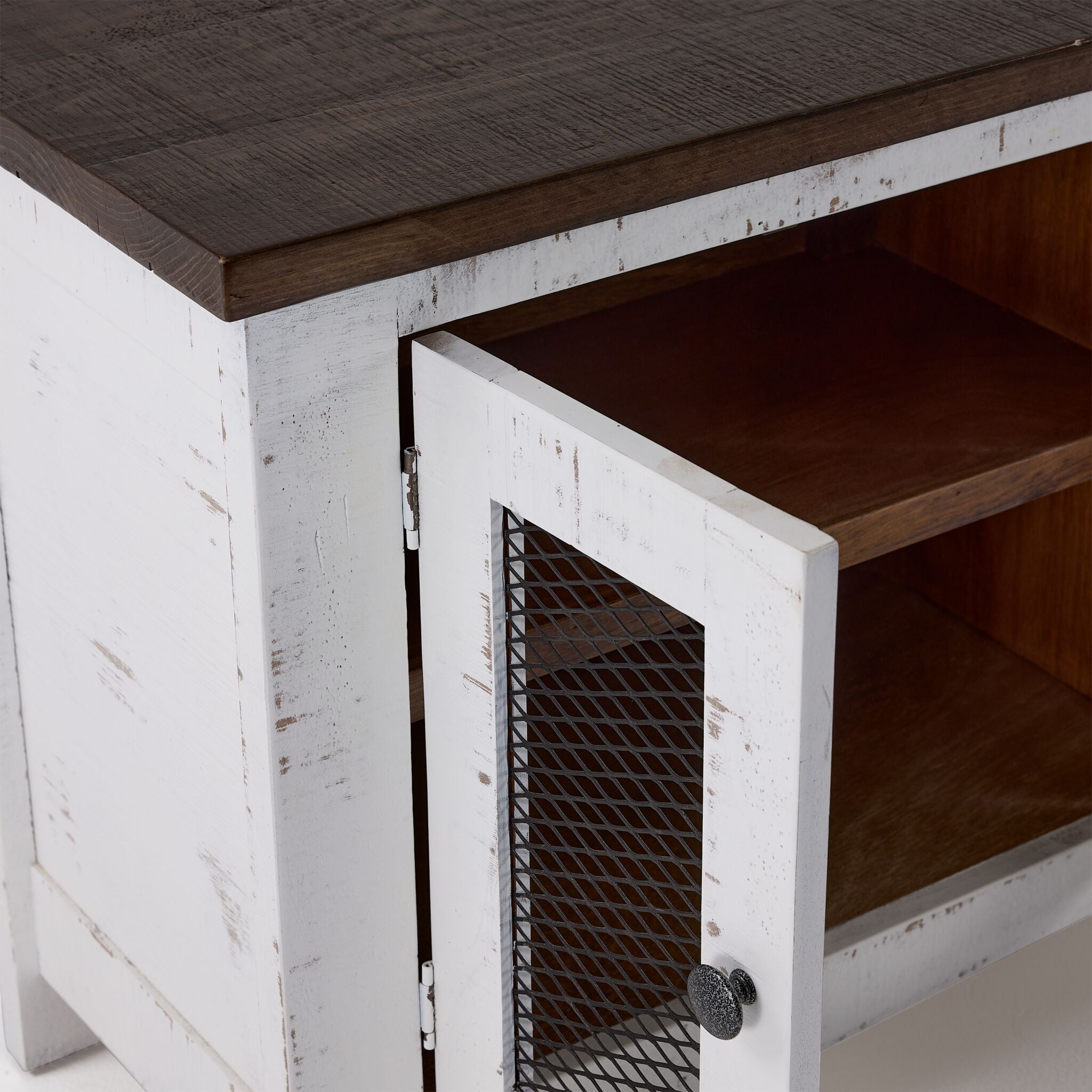 Pueblo 78.75" White Entertainment Unit - Weathered White