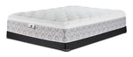 Kingsdown Quinlan Plush Euro Top full mattress and black low-profile boxspring set, shown at an angle
