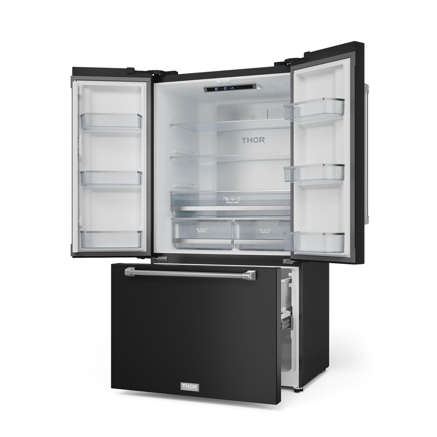Thor Kitchen Matte Black French Door Counter-Depth Refrigerator with Ice Maker| Gordon Ramsay Collection (20.3 cu.ft.) - RF3621CTD00-SS