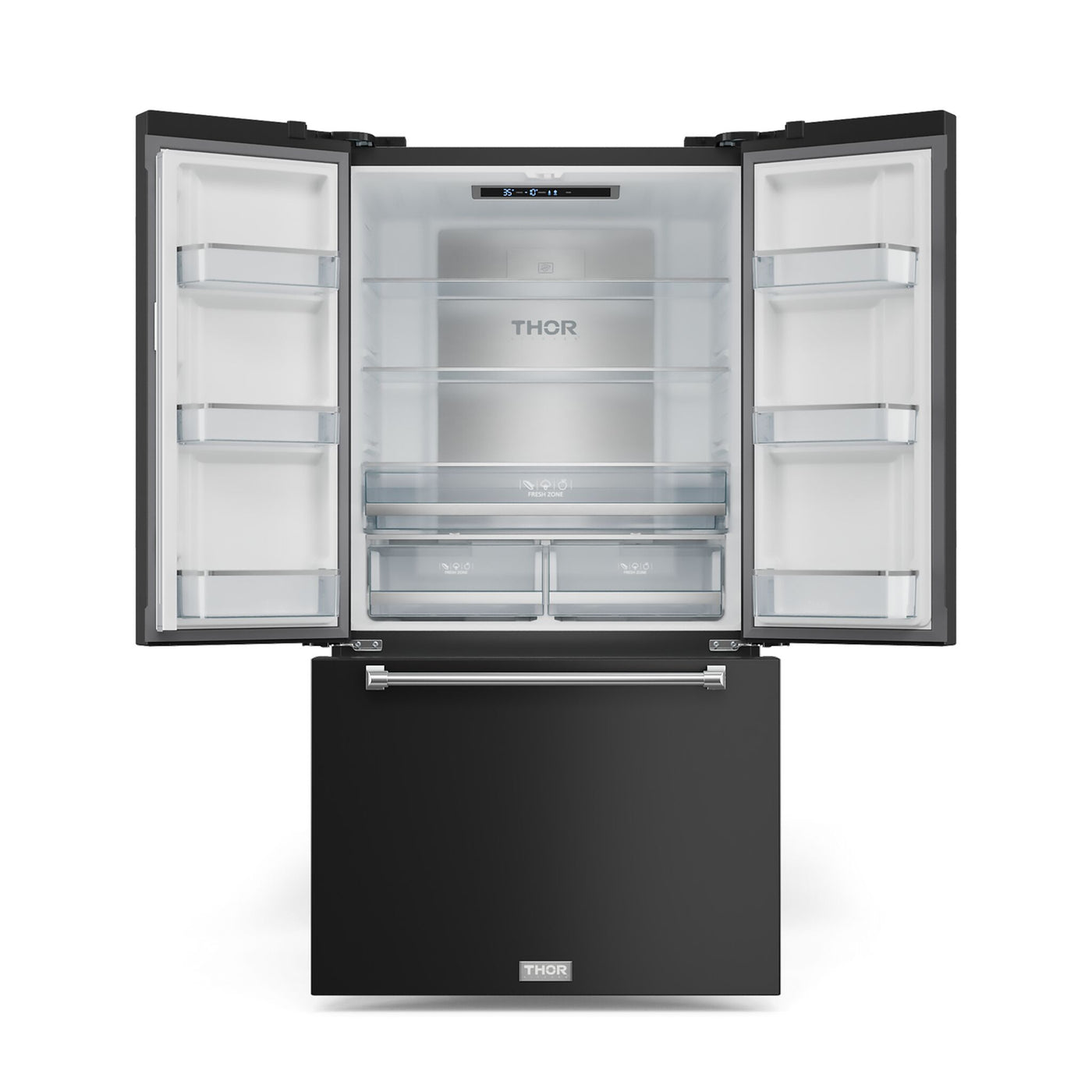 Thor Kitchen Matte Black French Door Counter-Depth Refrigerator with Ice Maker| Gordon Ramsay Collection (20.3 cu.ft.) - RF3621CTD00-SS