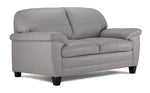 Raphael Leather Loveseat - Cloud Grey