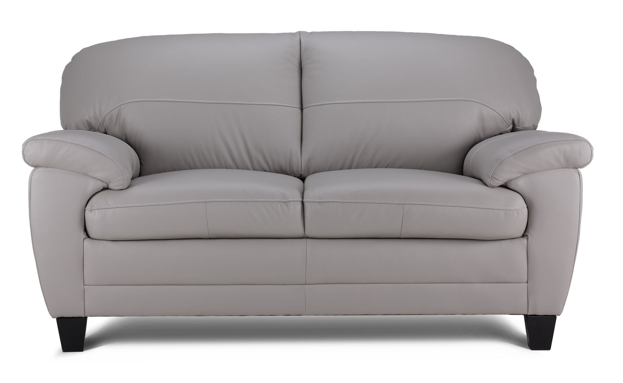 Raphael Leather Loveseat - Cloud Grey