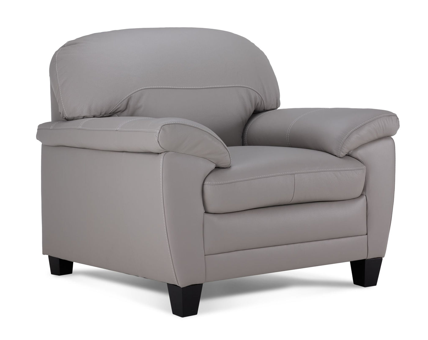 Raphael Leather Chair - Cloud Grey