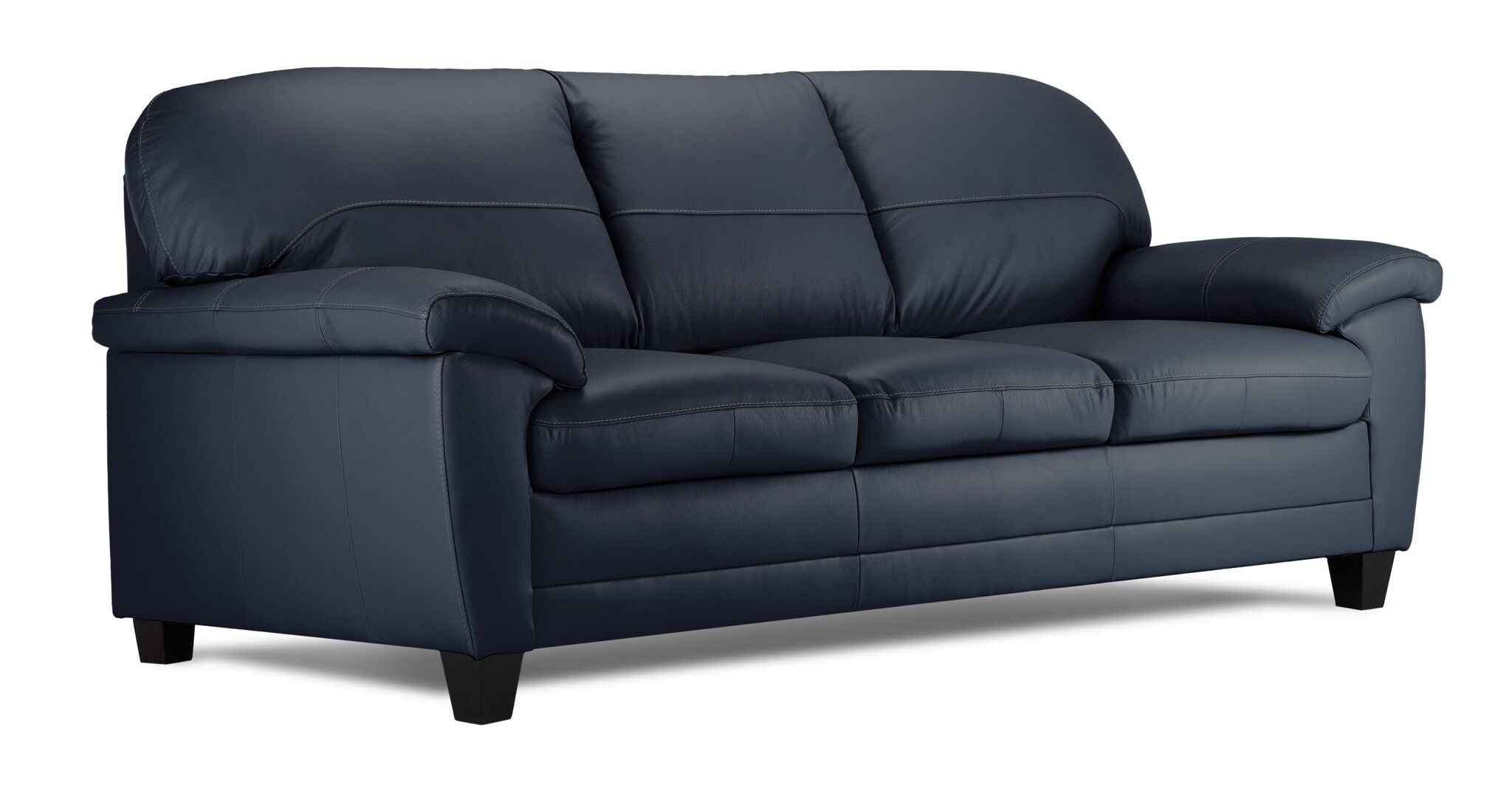 Raphael Leather Sofa and Loveseat Set - Navy