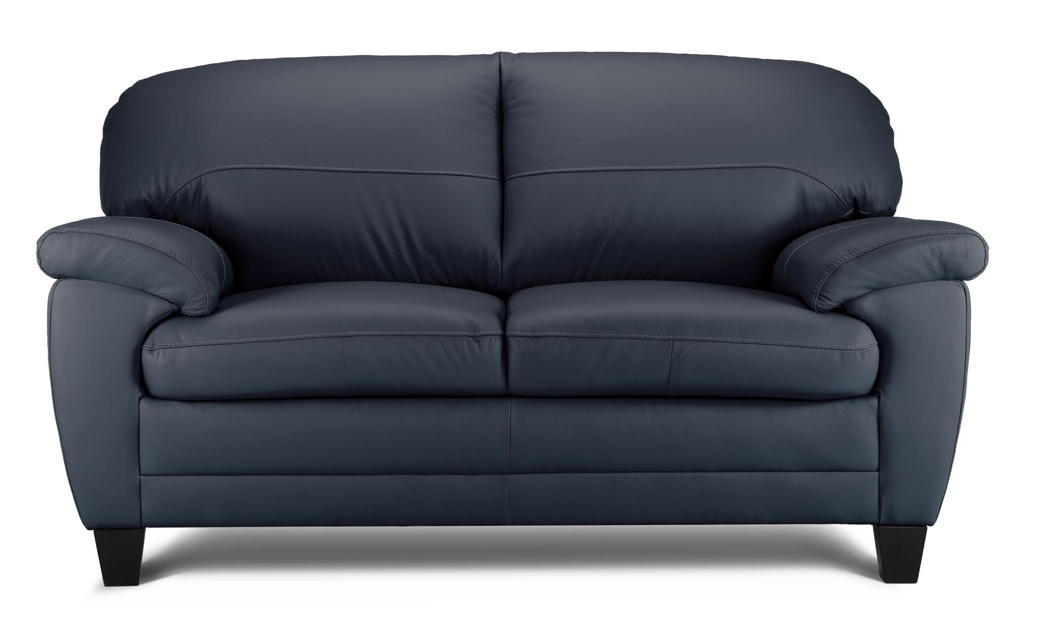 Raphael Leather Loveseat - Navy