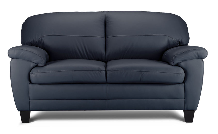 Raphael Leather Loveseat - Navy