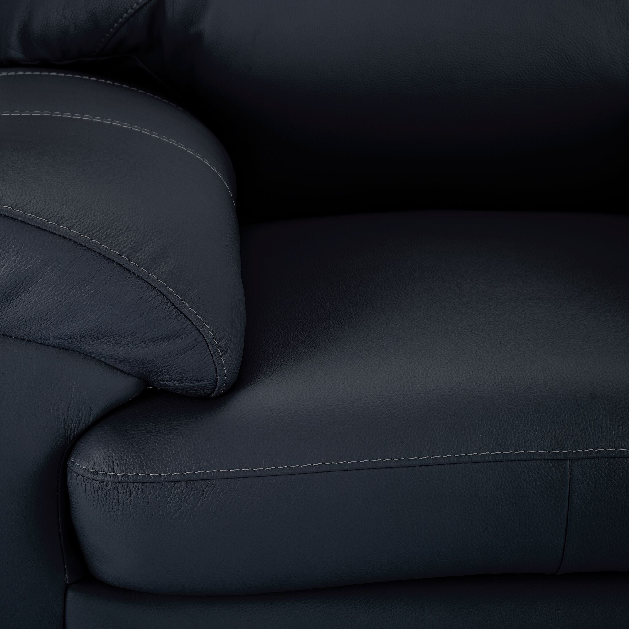 Raphael Leather Sofa and Loveseat Set - Navy