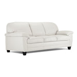 Raphael Leather Sofa and Loveseat Set - Silver Grey