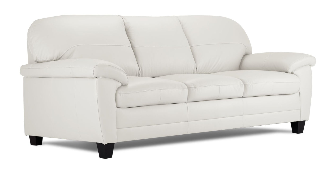 Raphael Leather Sofa and Chair Set - Silver Grey