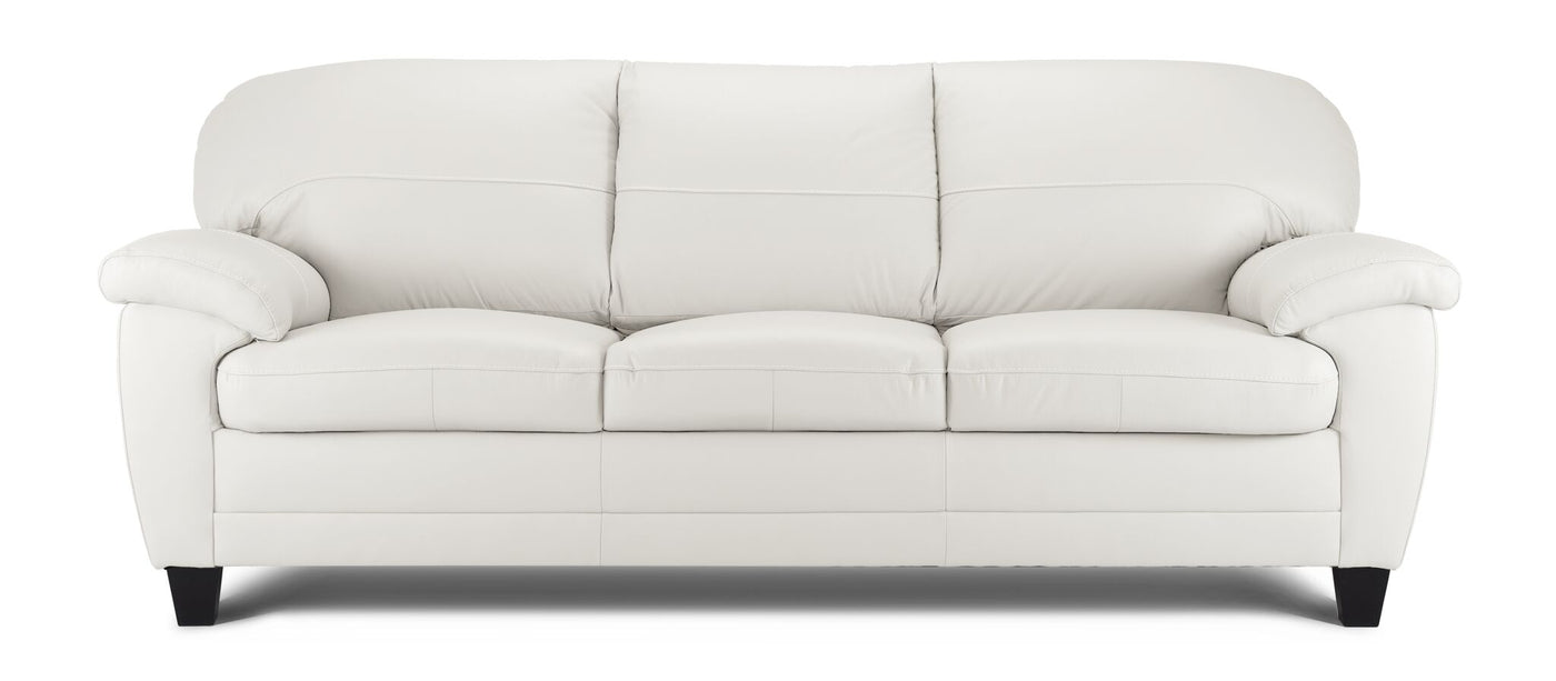 Raphael Leather Sofa - Silver Grey