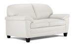 Raphael Leather Loveseat - Silver Grey