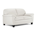 Raphael Leather Sofa, Loveseat and Chair Set - Silver Grey