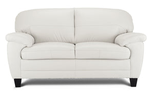 Raphael Leather Loveseat - Silver Grey