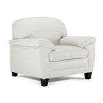Raphael Leather Sofa and Chair Set - Silver Grey