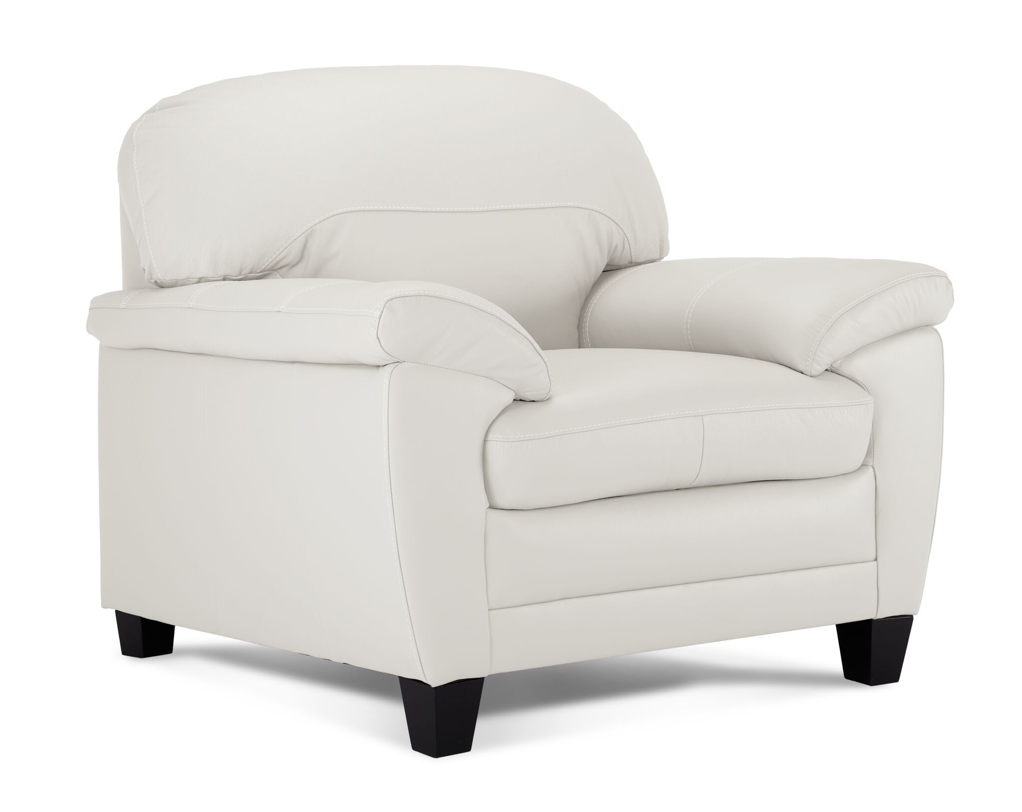 Raphael Leather Sofa and Chair Set - Silver Grey