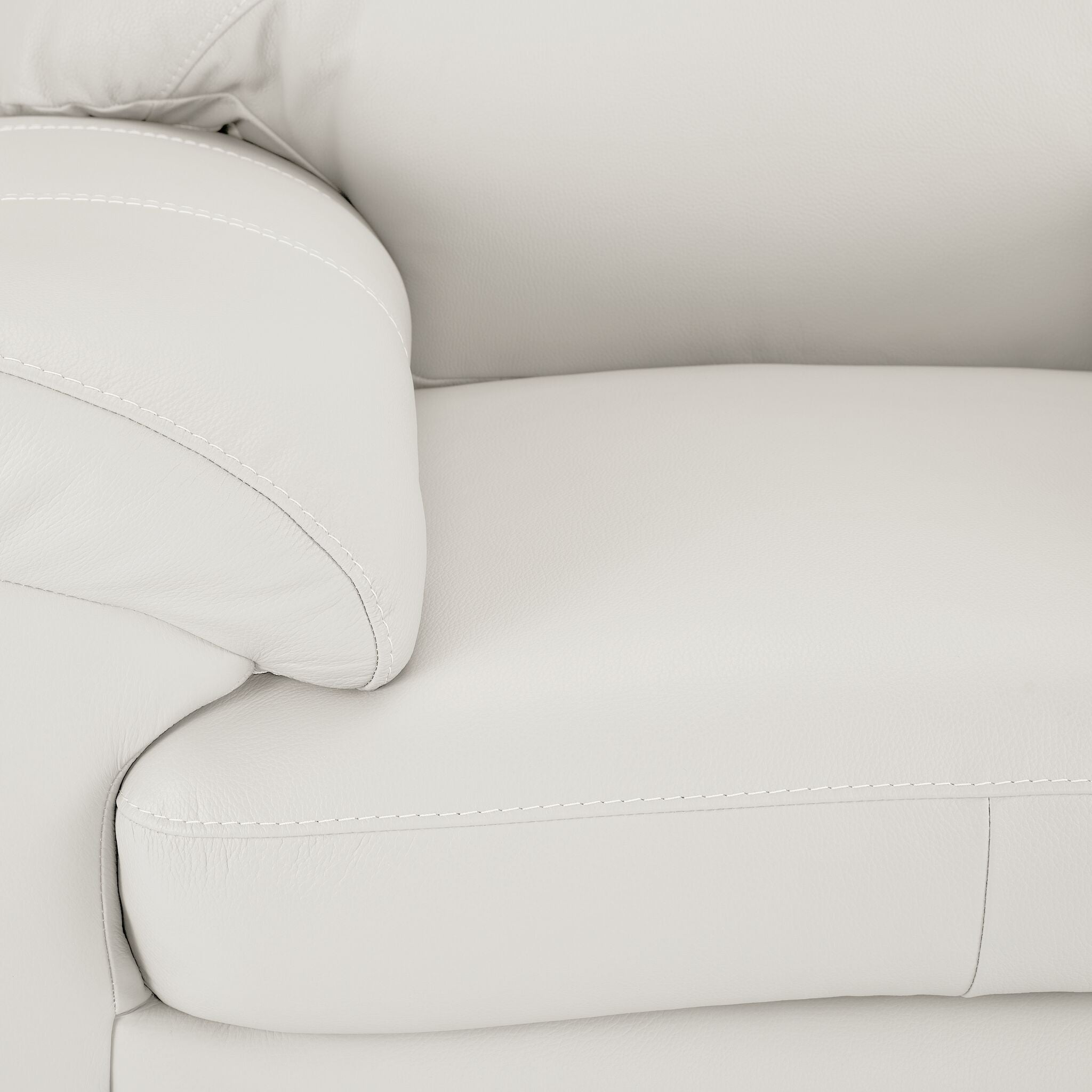 Raphael Leather Sofa and Chair Set - Silver Grey