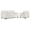 Raphael Leather Sofa and Chair Set - Silver Grey