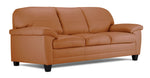 Raphael Leather Sofa, Loveseat and Chair Set- Saddle