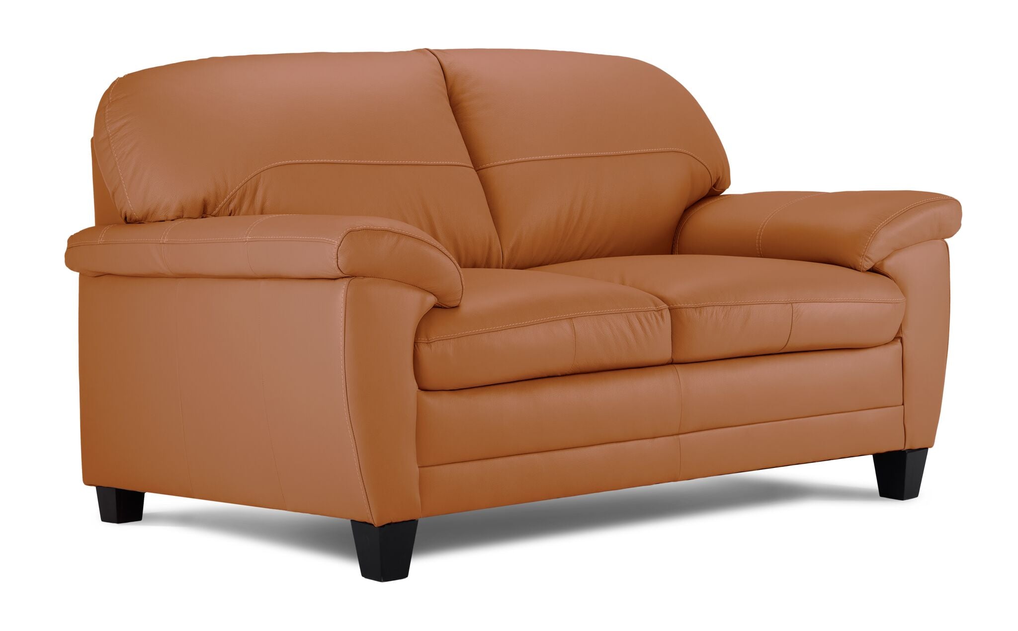 Raphael Leather Loveseat - Saddle