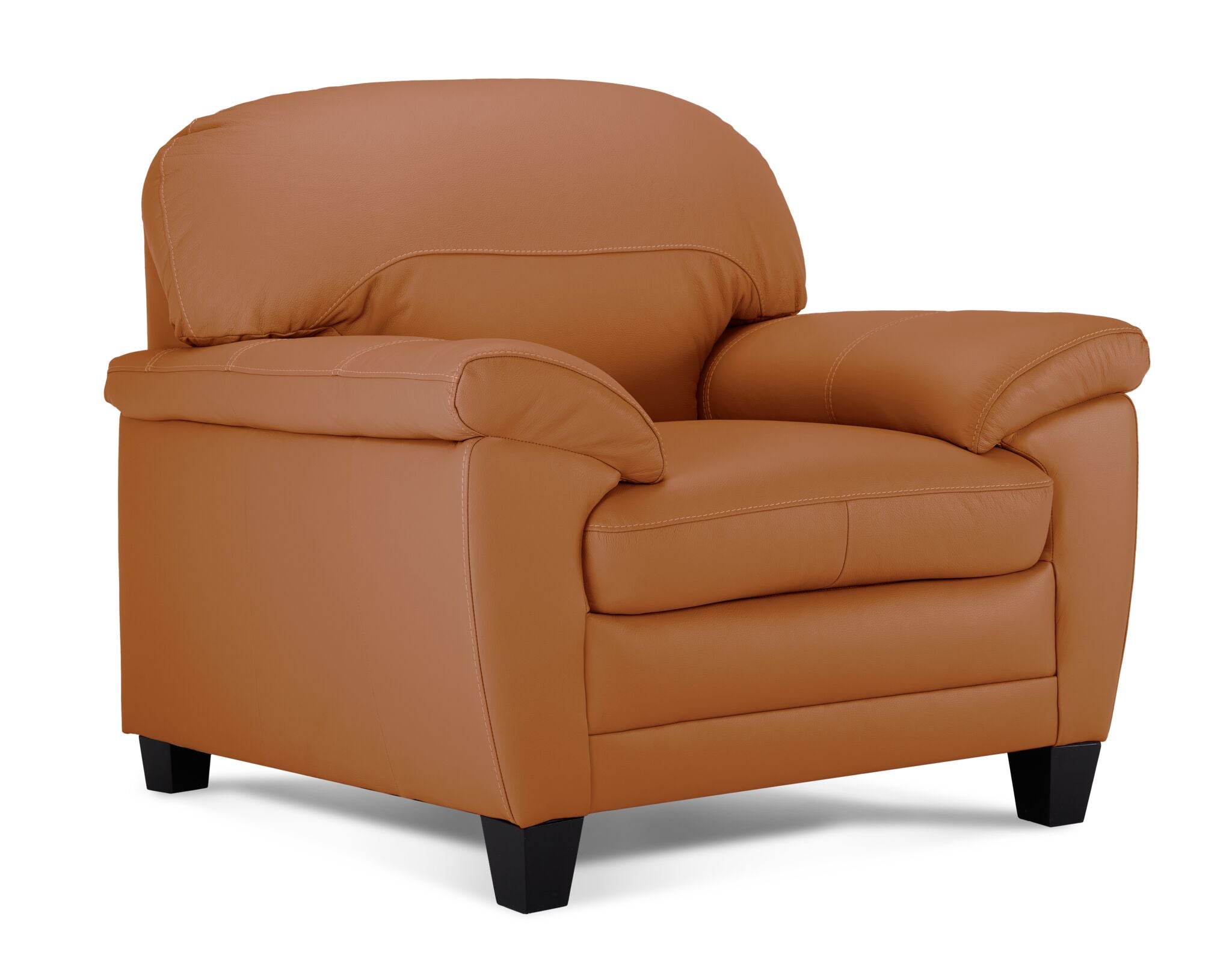Raphael Leather Sofa and Chair Set - Saddle