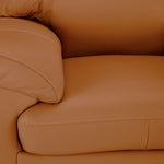 Raphael Leather Sofa, Loveseat and Chair Set- Saddle