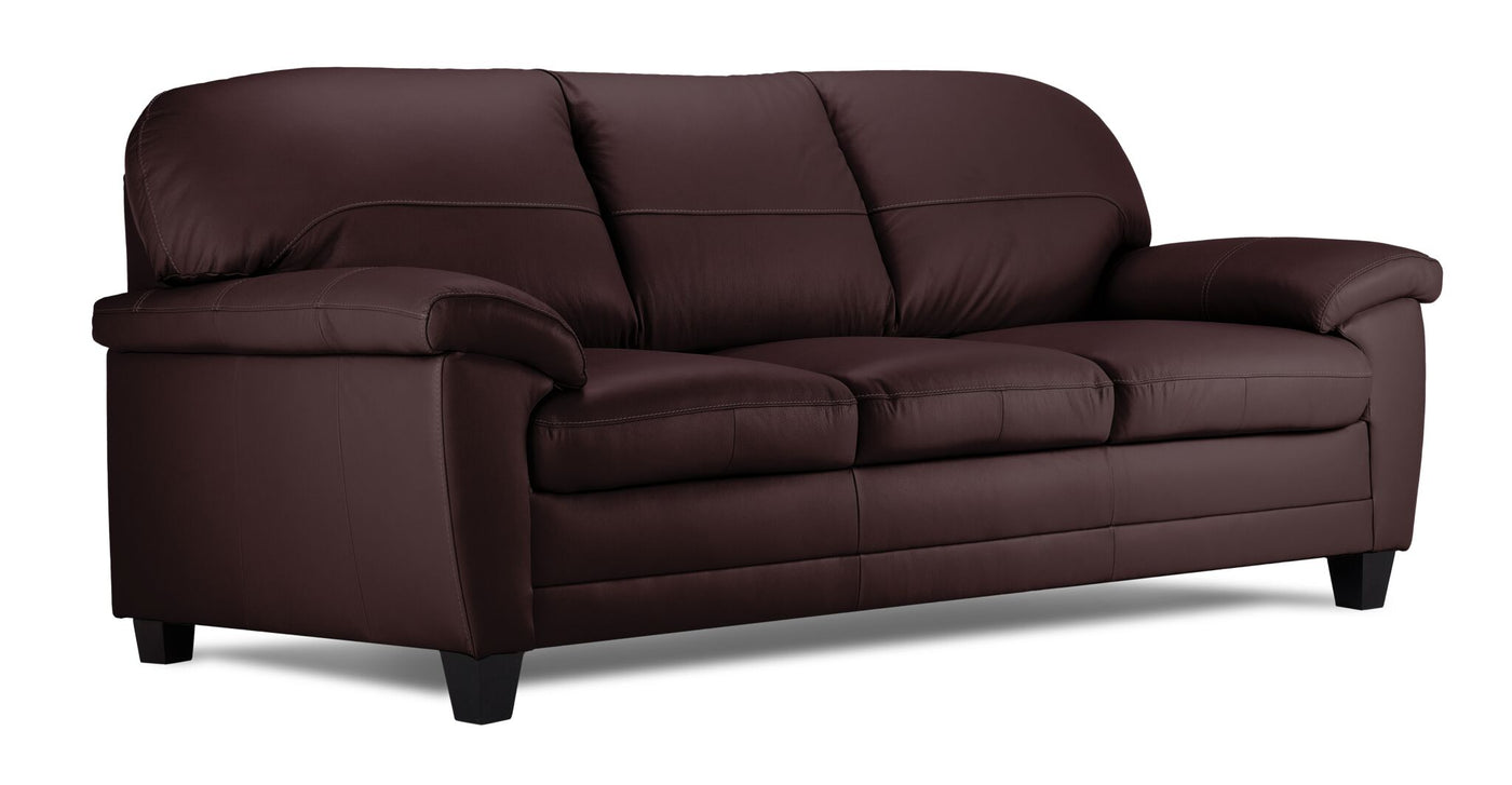 Raphael Leather Sofa and Chair Set - Mocha