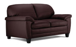 Raphael Leather Loveseat - Mocha