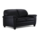 Raphael Leather Sofa, Loveseat and Chair Set - Raven