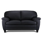 Raphael Leather Loveseat- Raven