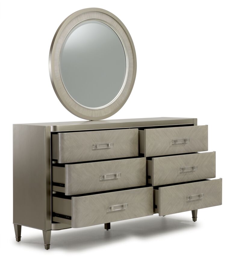 Reece Round Mirror - Silver Grey