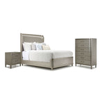 Reece 5-Piece Upholstered Queen Bedroom Package - Silver Grey