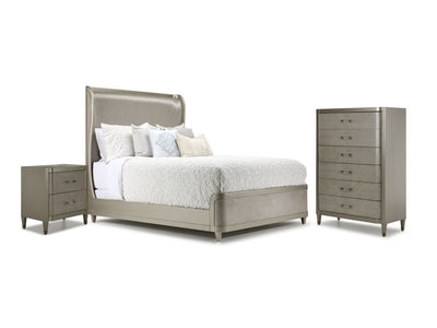 Reece 5-Piece Upholstered Queen Bedroom Package - Silver Grey