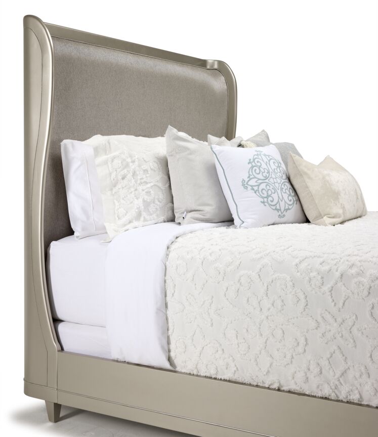 Reece 3-Piece Upholstered Queen Bed - Silver Grey