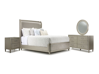 Reece 6-Piece Upholstered King Bedroom Package - Silver Grey