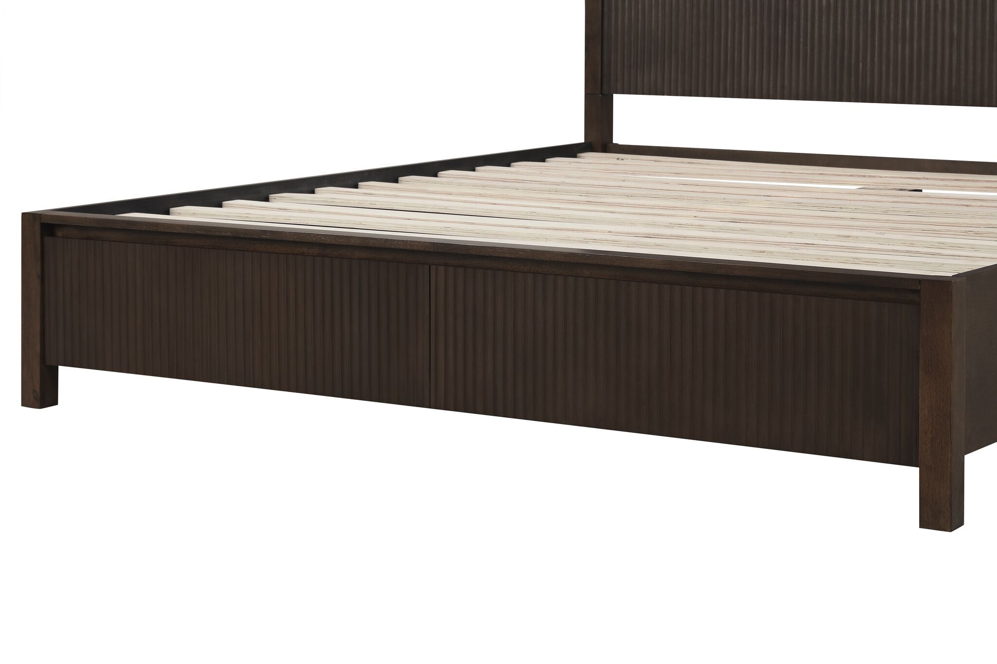 Reed 3-Piece Queen Storage Bed - Dark Walnut