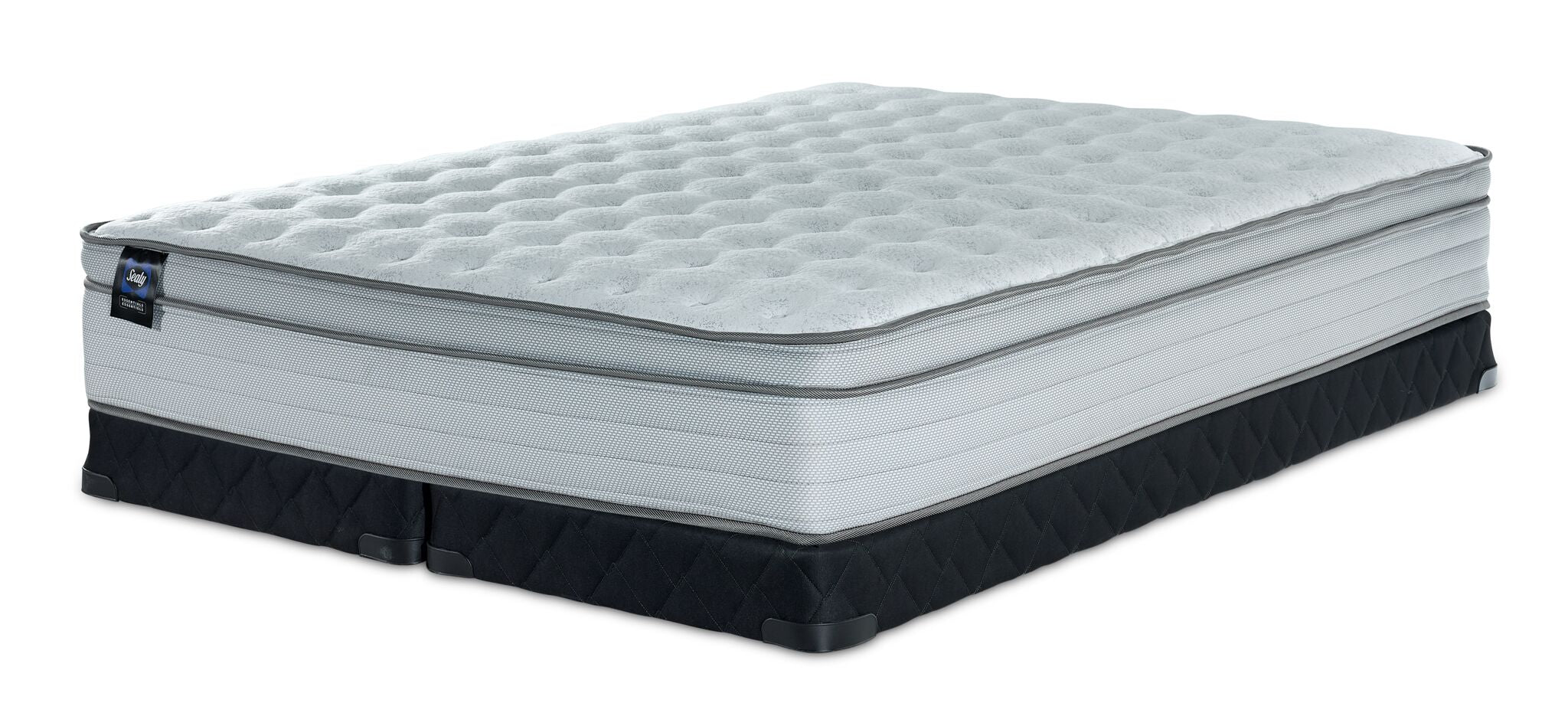 Sealy® Essentials Remy II Firm Eurotop King Mattress and Low-Profile Split Boxspring