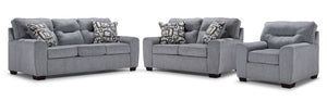Renzo Sofa, Loveseat and Chair Set - Marble