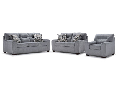 Mackay Sofa, Loveseat and Chair Set - Grey